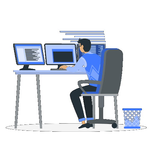 Animação de programação e desenvolvimento de código